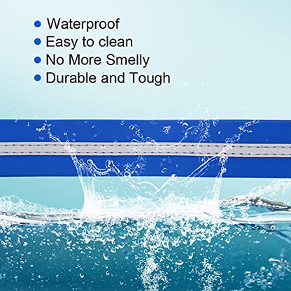 NIMBLE Dog Collar Waterproof Pet Collars Anti-Odor Durable Adjustable PVC & Polyester Soft with Reflective Cloth Stripe Basic Dog Collars S/M/L Sizes (Small (9.45”-14.17”inches), Blue) - color: Blue, size: Small (9.45”-14.17”inches)