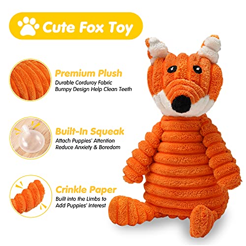 Zeaxuie 14 Pack Puppy Toys for Teething Small Dogs, Puppy Chew Toys with Cute Squeaky Dog Toys, Ball and More Rope Dog Chew Toys - color: 14 Pack (Stuffing-Fox)