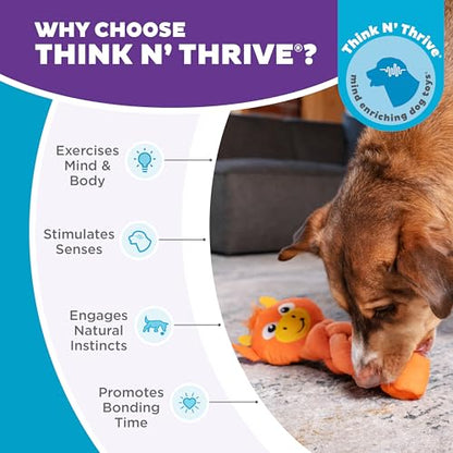 Outward Hound by Nina Ottosson Twistiez Interactive Plush Dog Treat Puzzle, Dragon, Orange - color: Twistiez Dragon