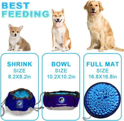Awesome Deluxe Blue Snuffle Mat; Beautiful Custom Yin-Yang Symbol Snuffle Mat for Dogs, Sniff Mat for Dog. Corrects Too-Fast Eating Habits. Perfect for Bored or Anxious Dogs
