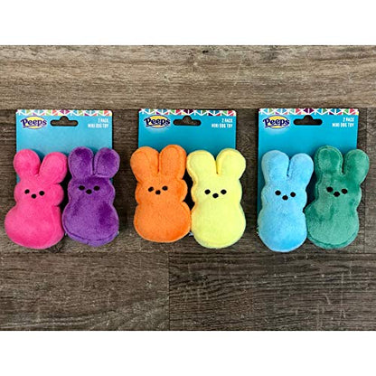 Peeps for Pets Plush Bunny Toys for Dogs, Pink/Purple, Mini/2 Pack | Fun Way to Keep Your Pet Entertained for Hours | Soft, Cute, Cuddly, and Squeaky Dog Toys for Easter or Everyday Use