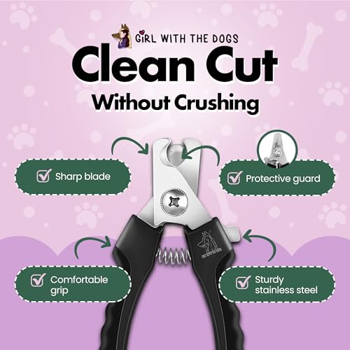 Pet Nail Clippers by Girl With The Dogs, Nail Clippers for Grooming and Claw Care for Cats/Dogs (Large) - size: Large