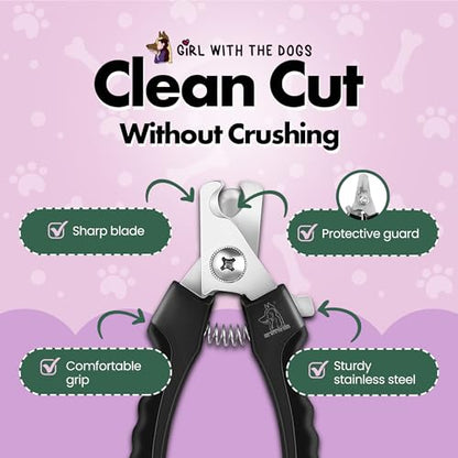 Pet Nail Clippers by Girl With The Dogs, Nail Clippers for Grooming and Claw Care for Cats/Dogs (Large) - size: Large