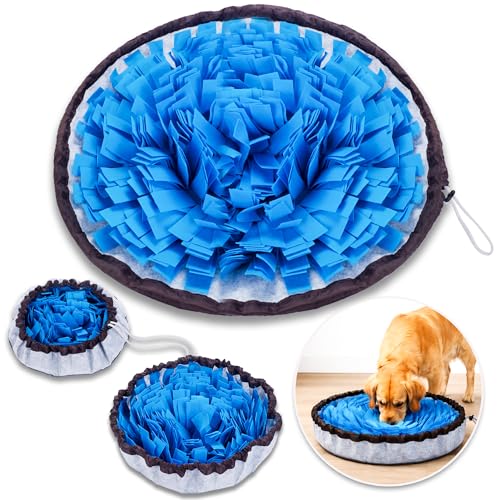 Snuffle Mat for Dogs | Travel-Friendly Snuffle mat Encouraging Foraging | Dog Snuffle mat Crafted for Daily Enrichment | Dog sniff mat Feature for Slow Eating Habits (Blue) - color: Blue