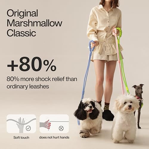 Hands Free Dog Leash, 5-in-1 Adjustable Waist Training Leash for Walking& Hiking – Dual Lead Rope with Padded Handle,MGBR Rotating Metal Clip (Classic-Lemon Zest) - color: Classic-Lemon Zest-5Ft