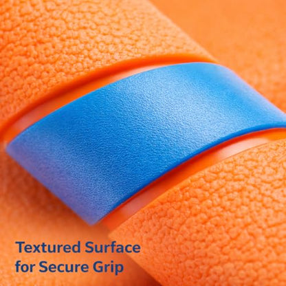 Ultra Fetch Stick Dog Toy, 12 Inch Durable Rubber Stick for Interactive Outdoor Play, Long Distance Throw for Medium to Large Dogs, Orange Blue