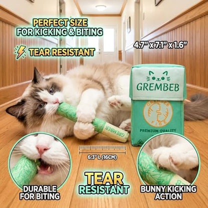 3 Pcs Catnip Toys for Indoor Cats, Funny Cigarette-Shape Cat Chew Toy for Kitten Teething, Soft & Durable Kicker Plush Gifts Interactive Organic Cat Nip Sticks to Relieve Boredom & Anxiety - size: 3Cigar-Stick