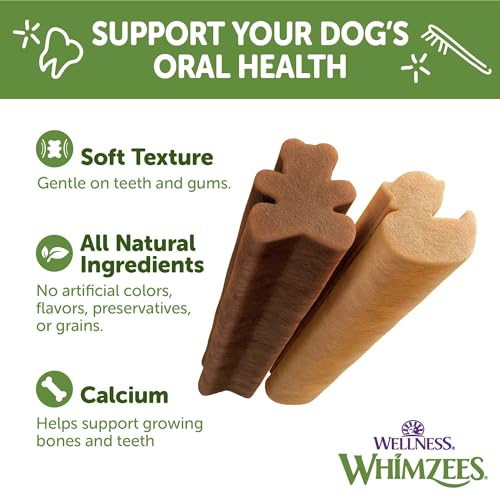 Wellness WHIMZEES Puppy Natural Dog Dental Treat, Chews, Freshens Breath, Medium/Large Size, 7.9 oz Bag, 14 Count - size: 14 Count (Pack of 1)