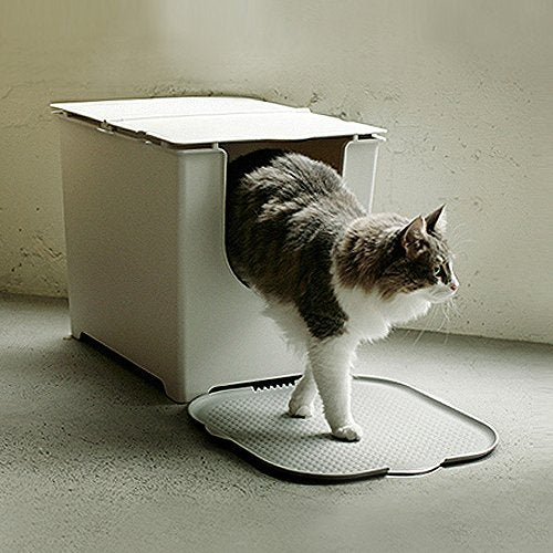 Modkat® Katch Litter Mat for Cats -Traps Litter and Mess, Non-Slip, Easy to Clean, Soft Material, Waterproof, Grey
