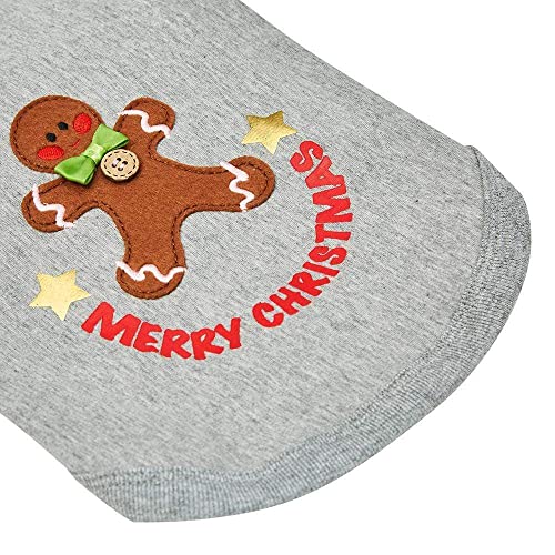 Blueberry Pet Soft & Comfy Merry Christmas Holiday Festive Gingerbread Man Pullover Turtleneck Fall Winter Dog Sweatshirt Coat, Back Length 16", Warm Clothes for Large Dogs - color: Gingerbread Man, size: 16 inch (Pack of 1)