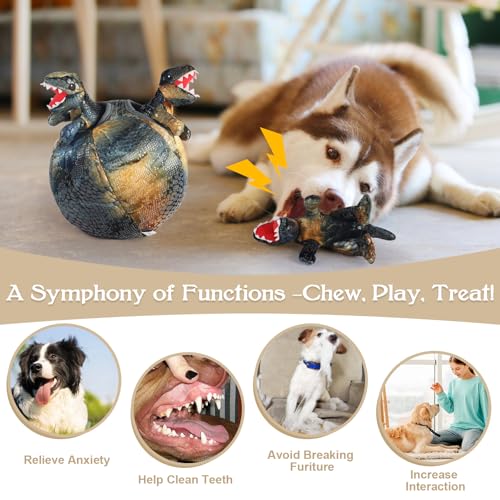 Squeaky Dog Toys, Dinosaur Puppy Toys, Plush Interactive Dog Toys for Small Medium Dogs, Enrichment Hide and Seek Dog Toy - style: Dinosaur