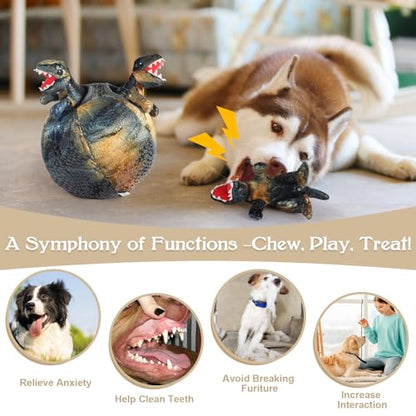 Squeaky Dog Toys, Dinosaur Puppy Toys, Plush Interactive Dog Toys for Small Medium Dogs, Enrichment Hide and Seek Dog Toy - style: Dinosaur