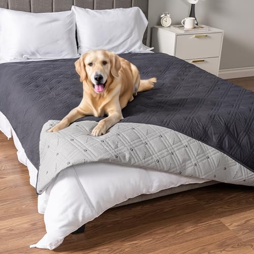 PetAmi Waterproof Couch Cover for Dogs, Waterproof Pet Blanket, Reversible Furniture Cover Sofa Protector for Pet Cat Bed, Washable Waterproof Blanket Dog Cover for Couch Seat, 102x82 Gray - color: Grey, size: 102 x 82 Inches