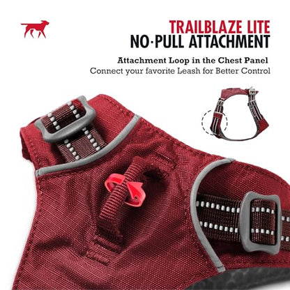 Tuff Pupper All-Day Wear Dog Harness | for Walking, Trail Running, Hiking | Front & Back Leash Clips | Reflective Trim | Easy On/Off Buckles | Lightweight Breathable | No Pull Design (XXXS, Red) - color: Crimson Red, size: XXX-Small