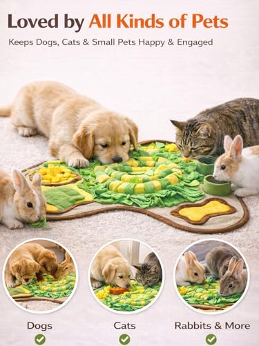 Snuffle Mat for Dogs Large Breed, 28.3''x28.3'' Interactive Puzzle Dog Food Mat, Easy to Clean, Durable, Mental Stimulation & Slow Feeding Game for All Breeds