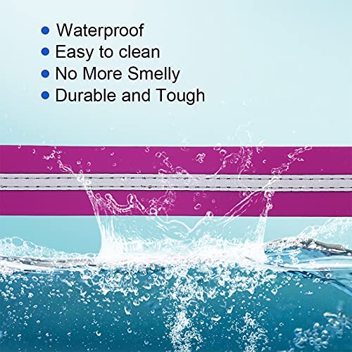 NIMBLE Dog Collar Waterproof Pet Collars Anti-Odor Durable Adjustable Polyester Soft with Reflective Cloth Stripe Basic Dog Collars S/M/L Sizes (Medium (11.81”-18.5”inches), Rose Purple) - color: rose purple, size: Medium (11.81”-18.5”inches)