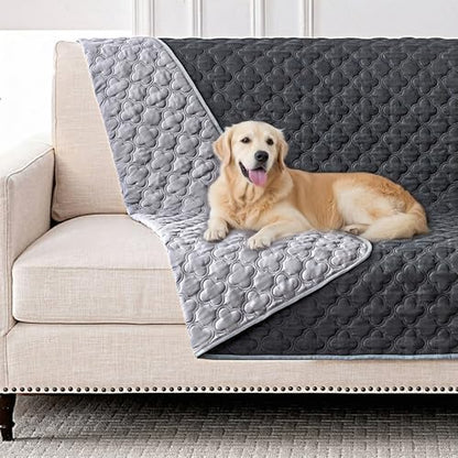 FunFurry Waterproof Dog Blanket, Couch Cover for Dogs Washable, Reversible Dog Bed Cover. (Dark＆Light Grey, 52 X 82 Inch - 1 Pack) - color: Dark＆light Grey, size: 52 X 82 Inch - 1 Pack