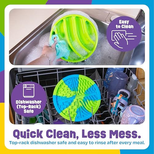 Brightkins Circle Slow Feeder and Lick Mat, Outdoor Puzzle Board, Interactive Dog Toys, Dog Birthday, Enrichment Bowls, Puppy Teething and Chewing, Stimulating Automatic Feeder - style: Circle Slow Feeder and Lick Mat