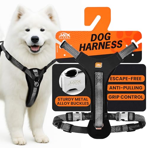 No-Pull Dog Harness with Handle - Escape Proof, Anti-Pulling, Grip Control, Multi-Angle Reflective for Safe Walks & Training, Easy On & Off, Metal Buckle–Pet Harness, Medium/Large Dogs- M- Black - color: Black, size: M:Neck16.9"~23.6",Chest18.9"-27.6"