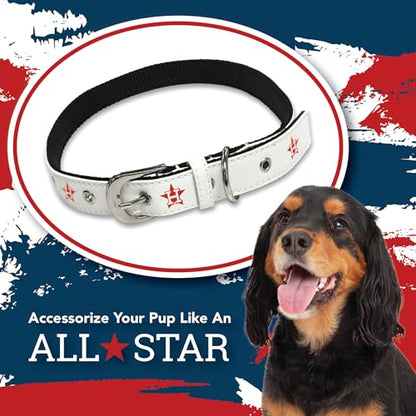 MLB Dog Collar Houston Astros New Signature PRO PVC-Leather Premium Pet Collars Extra Tough & Durable! Super Stylish! Size: Medium Adjustable 16-20" Length x 1" Width - color: Houston Astros, size: Medium