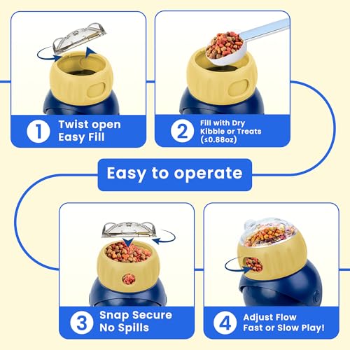 Cat Interactive Puzzle Toy, Adjustable Treat Dispenser for Indoor Cats, Safe Material Kitty Enrichment Toy for IQ Training, Mental Stimulation, Relieve Boredom, Gifts