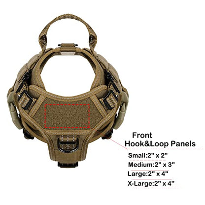 ICEFANG Tactical Dog Harness, Small Size,2X Metal Buckle,Working Dog MOLLE Vest with Handle,No Pulling Front Leash Clip,Hook and Loop Panel (Brown,S (Pack of 1)) - color: Brown, size: Small (Pack of 1)