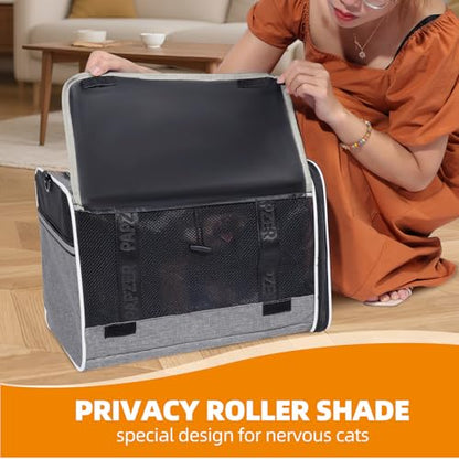 Top Loading Medium Cat Carrier with Privacy Curtain, Soft-Sided Small Pet Travel Crate Vet Visit, Little Puppy Dog Kennel Bag Suitcase Luggage Sleeve, 18x11x11 Inch Grey - color: Grey