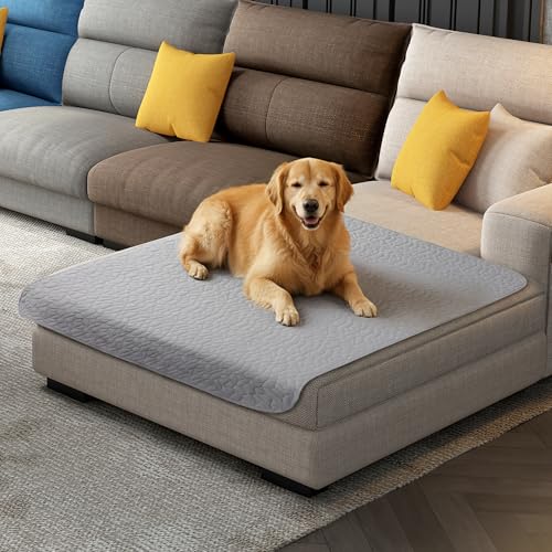 Waterproof Couch Cover for Dogs Washable, Anti-Slip Back Dog Bed Blanket Pet Chair Sofa Furniture Protector(40x50 Inches, Light Grey) - color: Light Grey, size: 40x50 Inches
