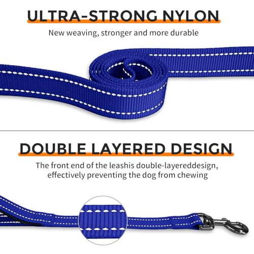 Hands Free Dog Leash by Kazazoo, Adjustable 5.8-8.5FT Waist & Crossbody Leash with Quick Off Buckle, Reflective Stitches for Walking, Jogging,Medium to Large Dogs & Puppies M Size Blue - color: Blue, size: M