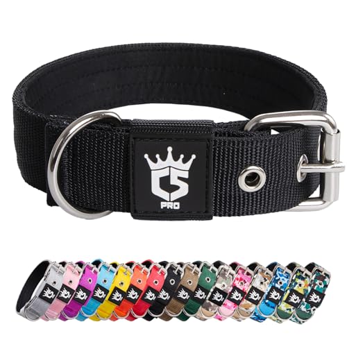 TSPRO Tactical Dog Collar 1.25 Inch Wide Thick Dog Collars with Heavy Duty Metal Buckle, Durable, Strong, Adjustable for Small Dogs (Black S) - color: Basic Black, size: S-for neck size (adjustable 12.6"-15.8")