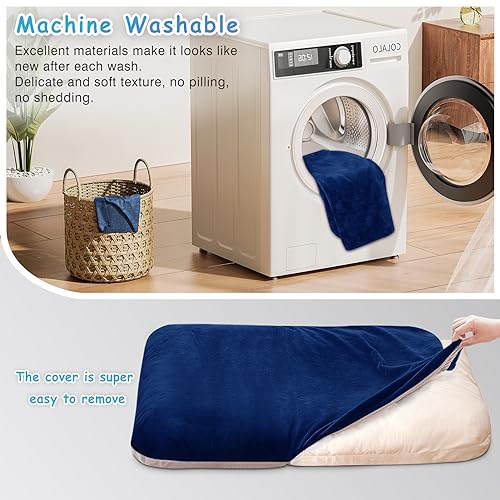 Super Soft Extra Large Dog Bed Jumbo Pet Beds Orthopedic 47 Inch Washable Anti Slip Dog Sleeping Mattress with Removable Cover, Blue XL - color: Blue, size: 47.0"L x 39.0"W x 5.0"Th