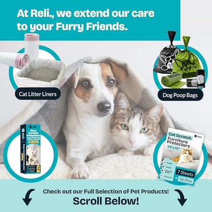 Reli. Cat Scratch Furniture Protector (7 Pack w/Pins) XL | Cat Couch Protector from Claws | Clear Plastic Anti Scratch Furniture Shield for Couch Corner, Sofa