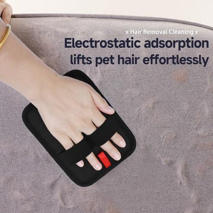 NVNAN 2-in-1 Pet Grooming Glove & Fabric Hair Remover - Reusabie, Silicone Massage Bristles,Static Adhesion for Quiuck Shedding Control,Safe for Dogs & Cats - color: Fabric Pet Hair Gloves+Pet Grooming Brush