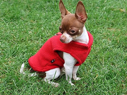 JACKO & CO - Fleece Vest Dog Sweater with Leash Ring - Soft, Warm & Lightweight Pullover Coat for Small & Medium Dogs, Puppies & Cats - Cozy Fall/Winter/Spring Pet Jacket (Red, Small 4-6lbs) - color: Red, size: S (4-6lbs)