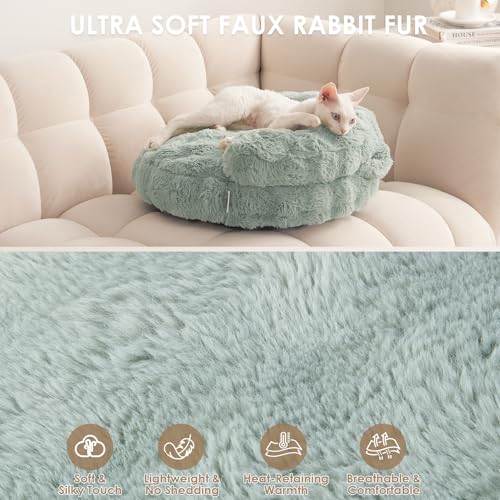 EHEYCIGA Dog Bed Medium Size Dog, Fluffy Small Dog Couch with Removable Washable Cover, Bolster Pet Sofa, Waterproof and Non-Slip, 30" x 30"x 8.5", Green - color: Green, size: 30"L x 30"W x 8.5"Th