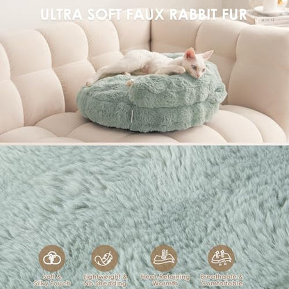 EHEYCIGA Dog Bed Medium Size Dog, Fluffy Small Dog Couch with Removable Washable Cover, Bolster Pet Sofa, Waterproof and Non-Slip, 30" x 30"x 8.5", Green - color: Green, size: 30"L x 30"W x 8.5"Th