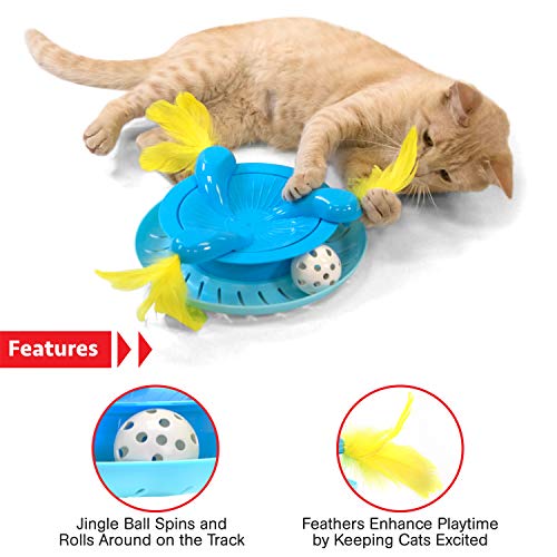 Kitty City Swat Track Cat Toy, 3 Toys in 1 Cat Toy, Cat Ball Track with Feathers - color: E) Small Scratcher