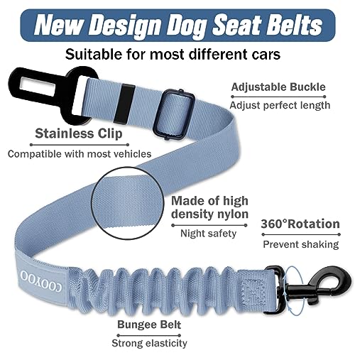 Dog Seat Belt,3 Piece Set Retractable Dog Car Adjustable Seatbelts for Vehicle Nylon Pet Safety Heavy Duty & Elastic & Durable Car Harness for Dogs - color: Set 07-Black+Grey Blue
