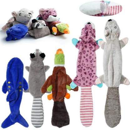 Nocciola 2-in-1 No Stuffing Crinkle Dog Toys with Soft and Durable Fabric, Holds Water Bottles, 2 Extra Long & 3 Regular Size Stuffless Squeaky Dog Toys for Small to Large Dog - style: 2 Extra Long& 3 Regular Size Holds Water Bottles