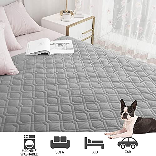 Ameritex Waterproof Dog Bed Cover Pet Blanket for Furniture Bed Couch Sofa Reversible - color: Grey+dark Grey, size: 52x82 Inch (Pack of 1)