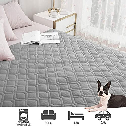 Ameritex Waterproof Dog Bed Cover Pet Blanket for Furniture Bed Couch Sofa Reversible - color: Grey+dark Grey, size: 52x82 Inch (Pack of 1)