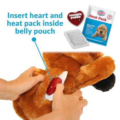 Snuggle Puppy Original Heartbeat Puppy Toy with Real-Feel Pulse & Heat Pack, Calming Sleep Aid for Puppy Anxiety, Crate Training, First Nights & New Puppy Transition - Biscuit Plus 6 Heat Packs - color: Biscuit