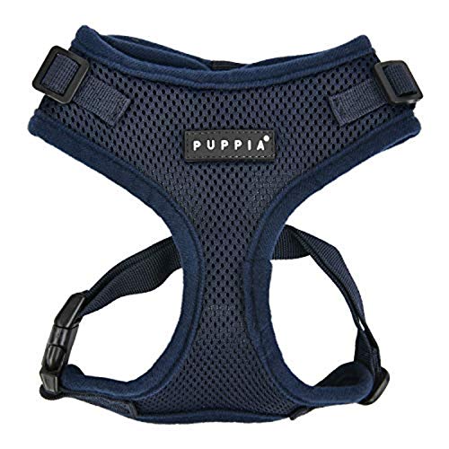 Authentic Puppia RiteFit Harness with Adjustable Neck, Navy, Medium - color: Navy, size: Medium