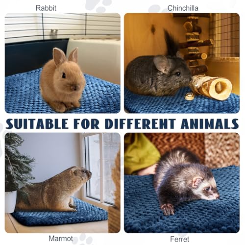 Drydiet 4 Pcs Self Heating Cat Pad Self Warming Cat Bed Dog Heating Pad Washable Thermal Pet Mat for Indoor Outdoor Pet 16 x 20 Inch Removable Non Slip(Navy Blue) - color: Navy Blue