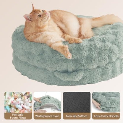 EHEYCIGA Dog Bed Medium Size Dog, Fluffy Small Dog Couch with Removable Washable Cover, Bolster Pet Sofa, Waterproof and Non-Slip, 30" x 30"x 8.5", Green - color: Green, size: 30"L x 30"W x 8.5"Th
