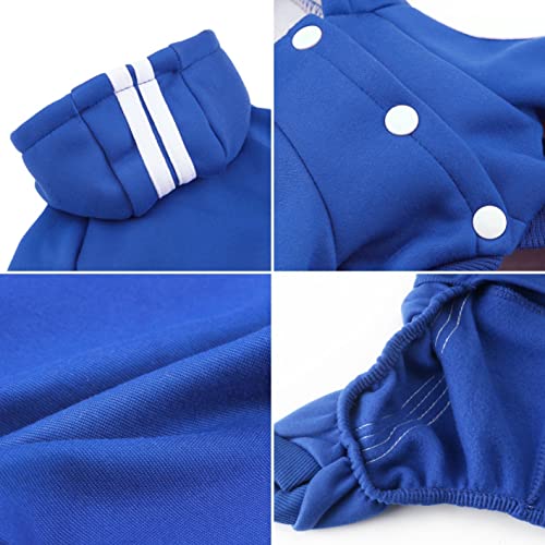 Dog Hoodie Security Clothes 4 Legs Jumpsuit Sweatshirt Hoodies Soft & Warm Dog Outfit Pullover Dog Winter Clothes Sweater for Small Medium Large Dogs Cats(Blue, Small) - color: Blue, size: Small