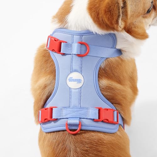 HNS1002E Arlo Medium Adjustable Soft Padded No Pull Pet Harness with 3 Buckles and 3 Leash Clips, Sangria - color: Periwinkle, size: Medium (Chest: 18 - 28")