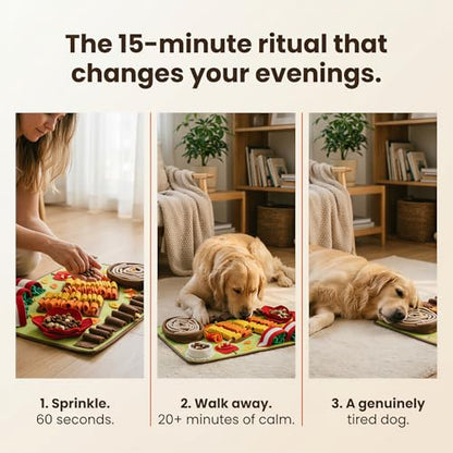 Snuffle Mat for Dogs Large Breed - 32x20 Inch Foraging Mat, Slow Feeder, Sniff Mat & Interactive Puzzle Toy for Mental Stimulation - Washable Dog Enrichment Mat for Large Dogs and Puppies