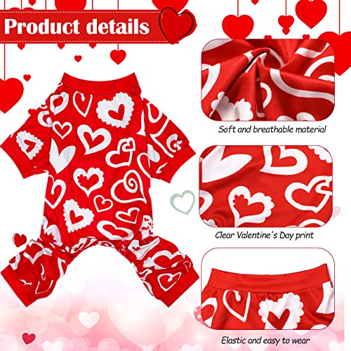 Weewooday 3 Piece Dog Pajamas Dog Bodysuit & Jumpsuit Set, Heart Pattern Puppy Clothes for Puppy & Cat(XL(fit 9.9-12.2lbs)) - size: XL(fit 9.9-12.2lbs)