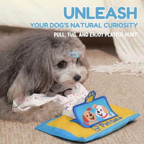 Interactive Dog Puzzle Toy | Anti-Boredom & Mental Stimulation | Snuffle Mat for Dogs | Slow Feeding & Enrichment Game | Small, Medium, Large Dogs | Pizza, Bowling or Tissue (Tissue) - color: Tissue